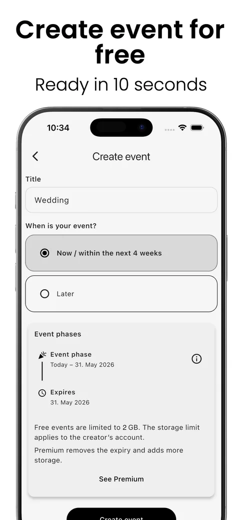 Create an event for free