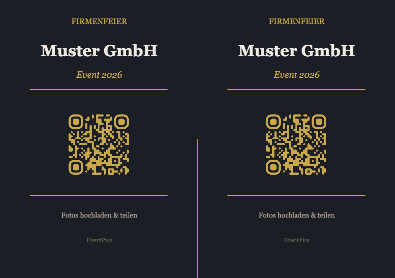 Firmenfeier QR-Code Aufsteller Vorlage – Modern A7 Querformat