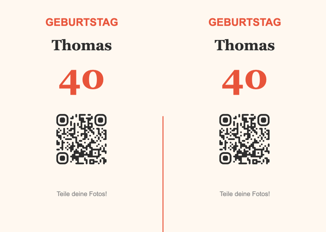 Geburtstag QR-Code Aufsteller Vorlage – Festlich A6 Querformat