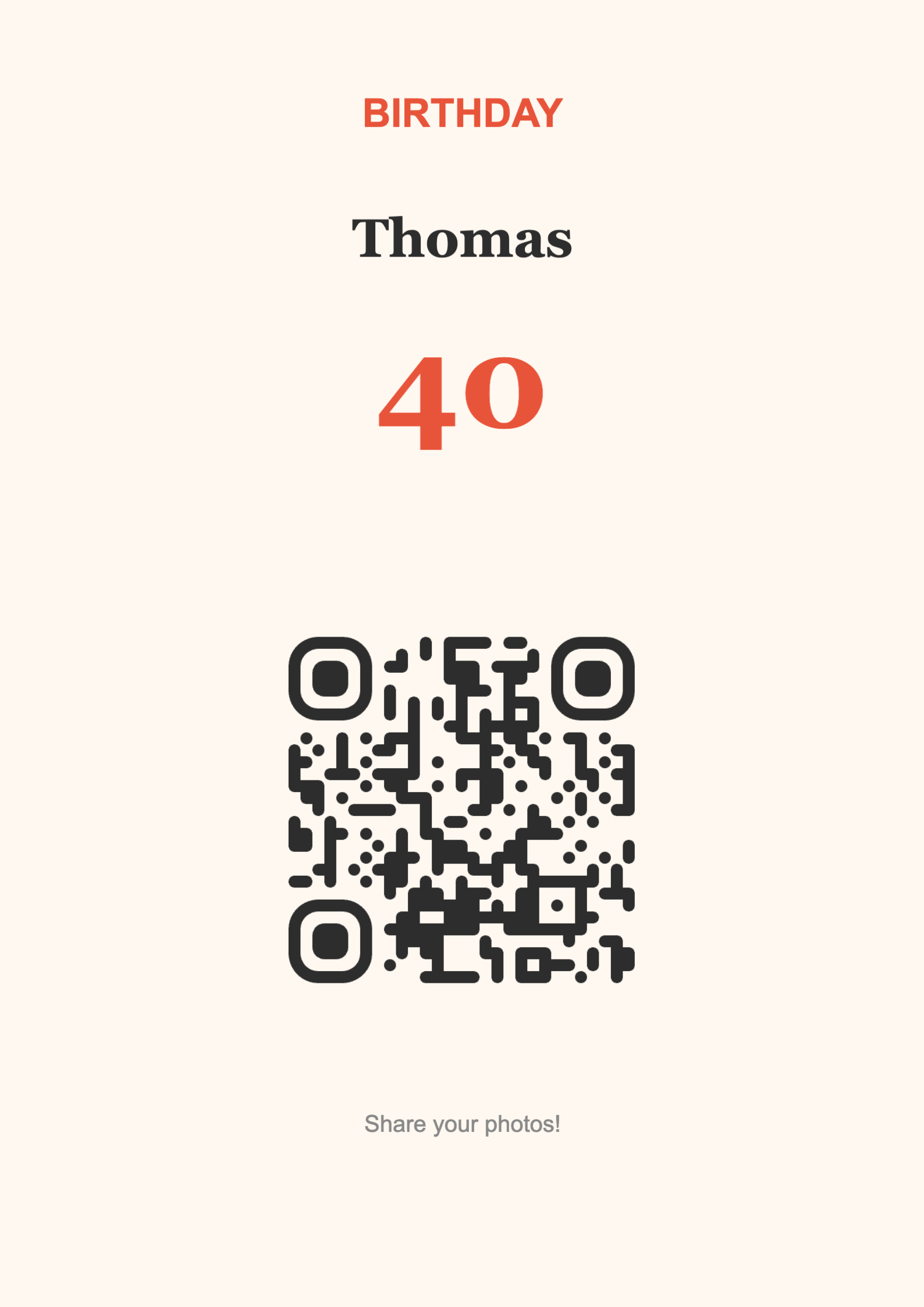 Birthday QR Code Display Template – Festive A4 Portrait