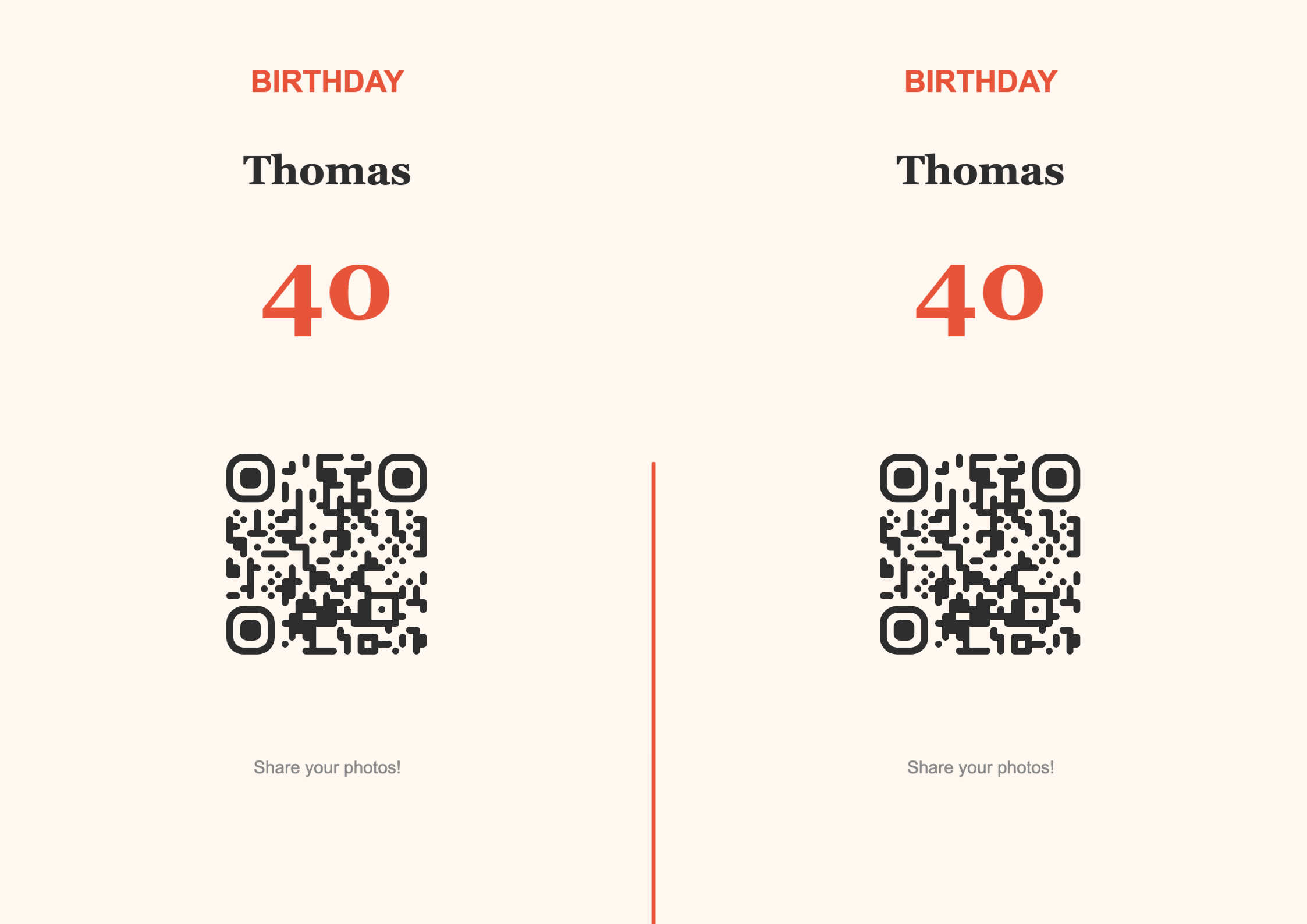 Birthday QR Code Display Template – Festive A4 Landscape