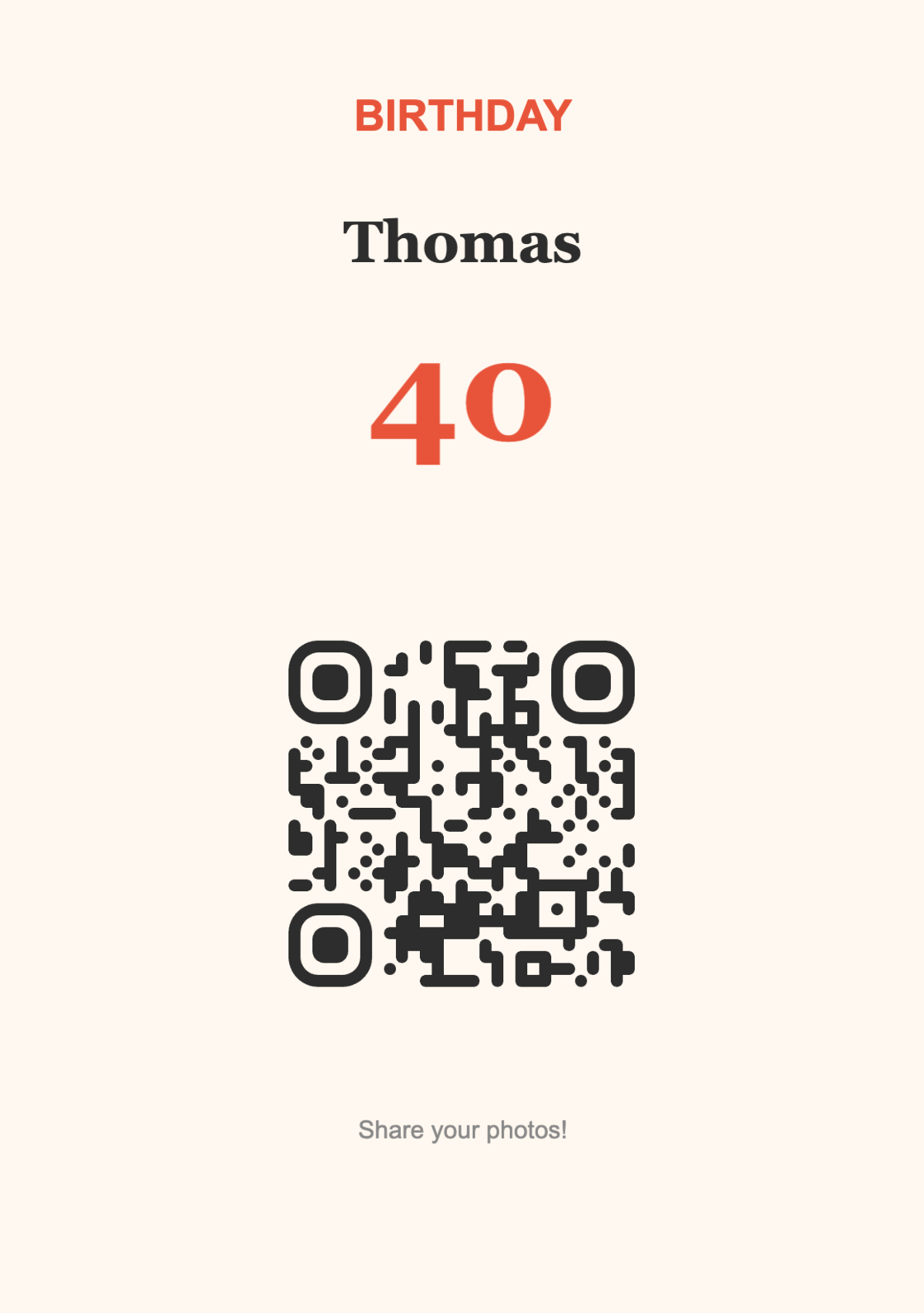 Birthday QR Code Display Template – Festive A5 Portrait
