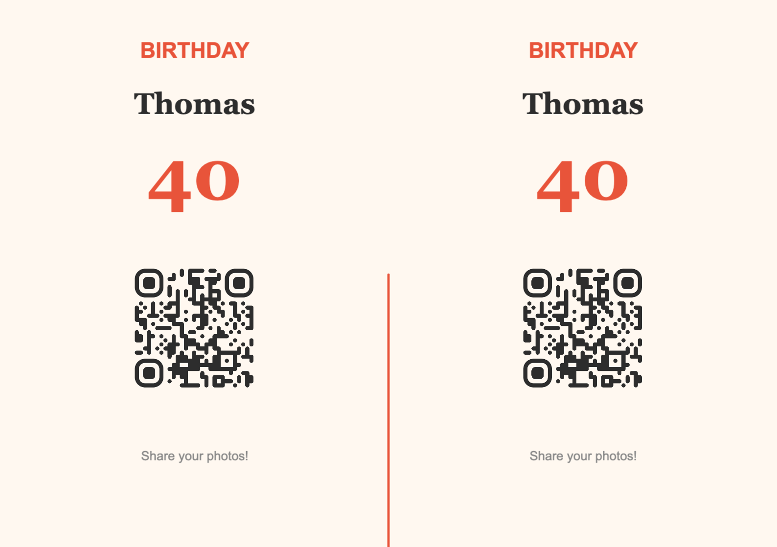 Birthday QR Code Display Template – Festive A5 Landscape
