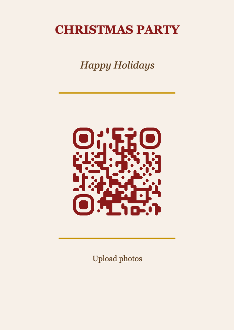 Christmas QR Code Table Card Template – Classic A6 Portrait