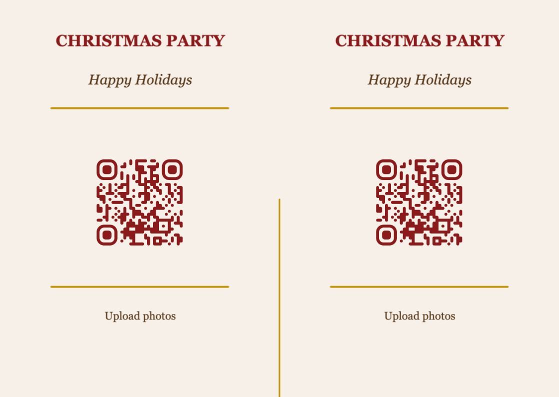 Christmas QR Code Table Card Template – Classic A6 Landscape
