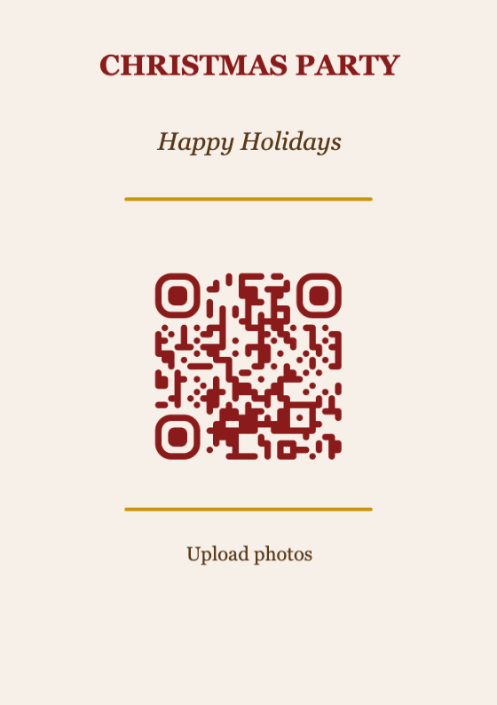 Christmas QR Code Table Card Template – Classic A7 Portrait