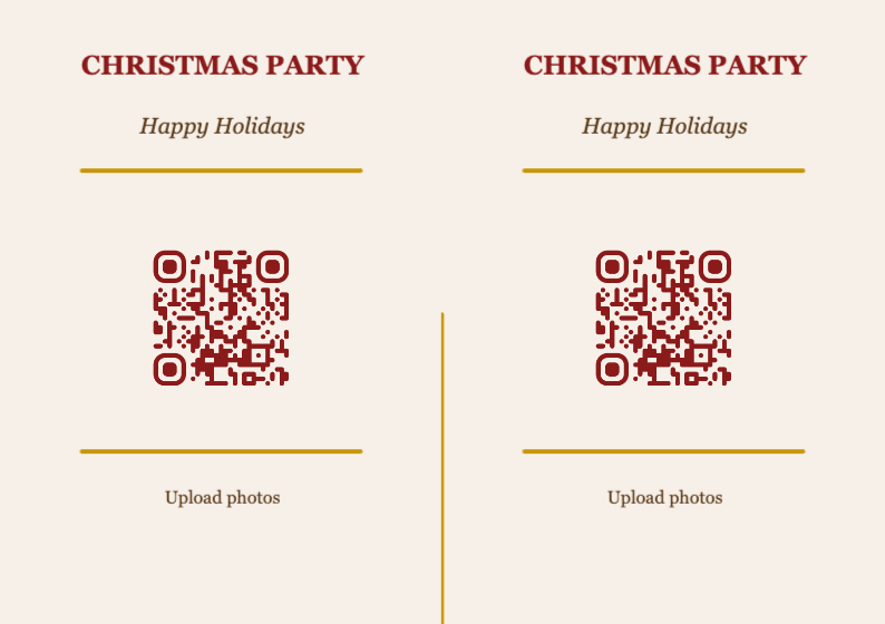 Christmas QR Code Table Card Template – Classic A7 Landscape
