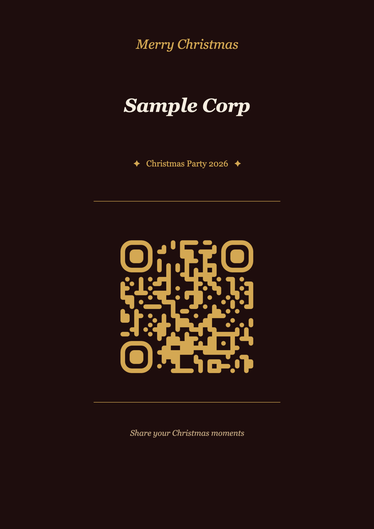 Christmas QR Code Table Card Template – Elegant A4 Portrait