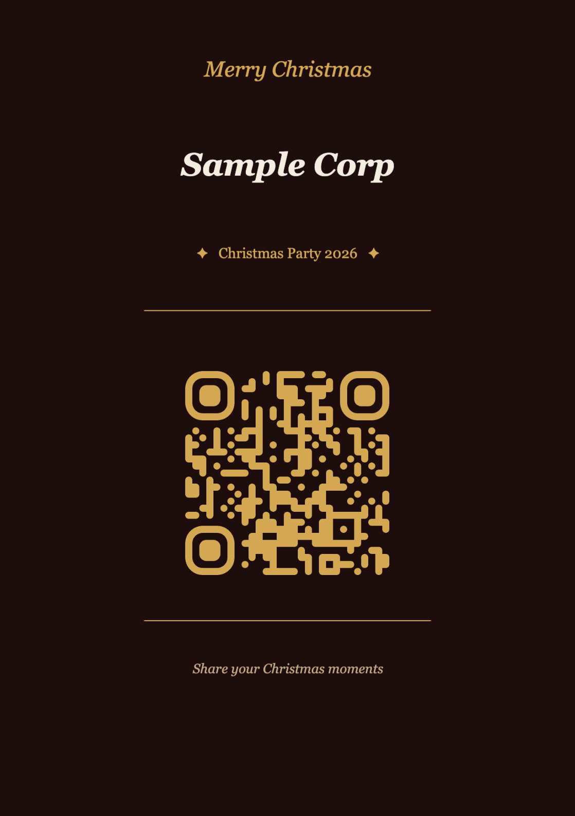 Christmas QR Code Table Card Template – Elegant A5 Portrait