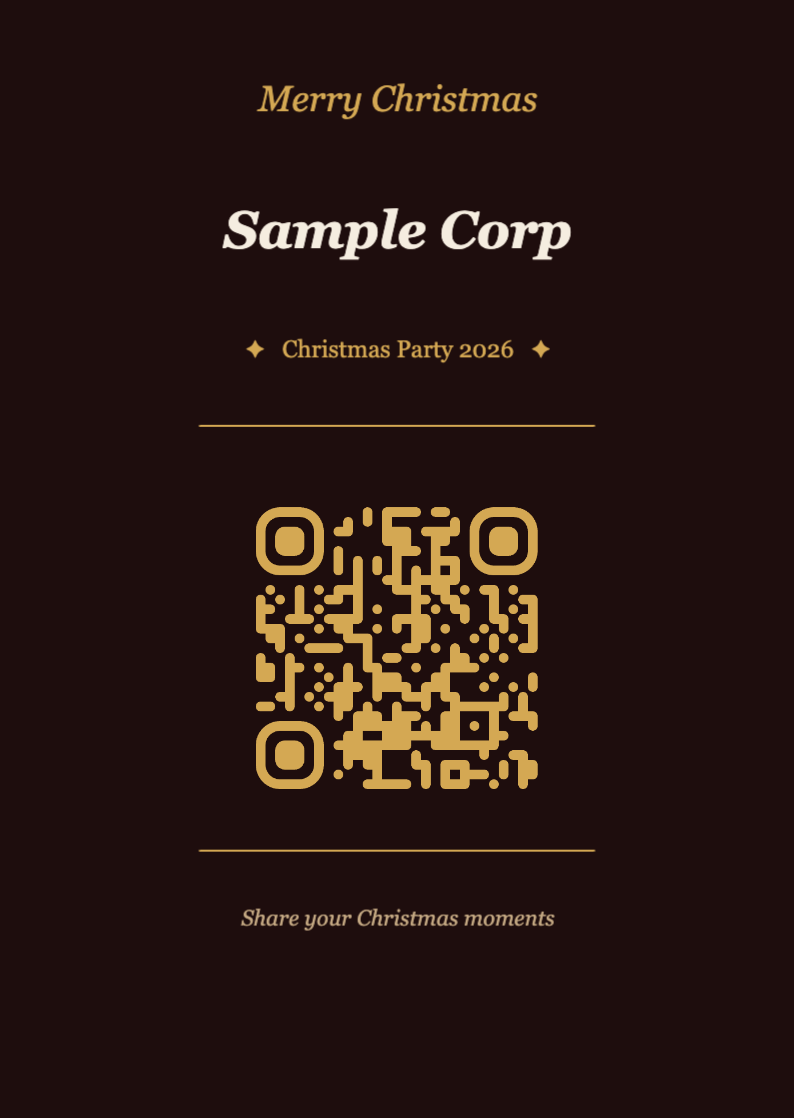 Christmas QR Code Table Card Template – Elegant A6 Portrait
