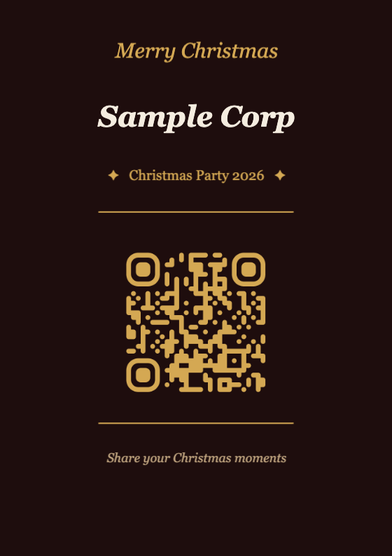 Christmas QR Code Table Card Template – Elegant A7 Portrait