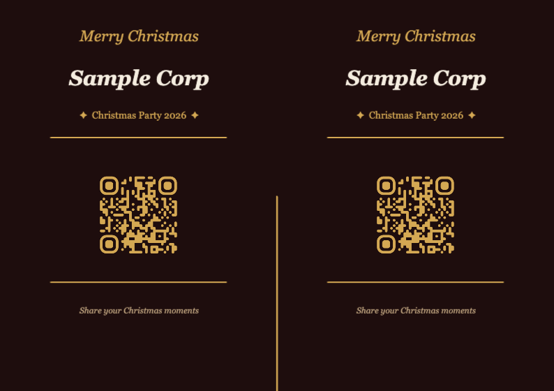 Christmas QR Code Table Card Template – Elegant A7 Landscape
