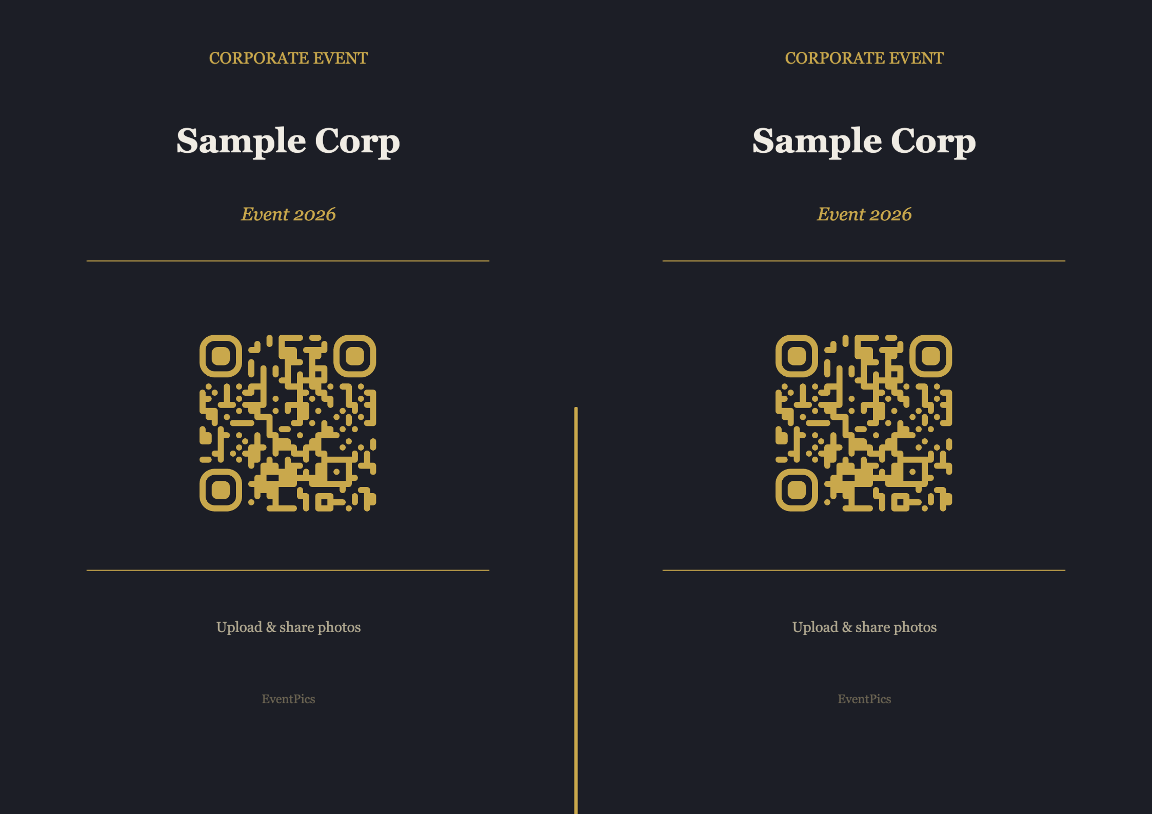Corporate QR Code Display Template – Modern A4 Landscape
