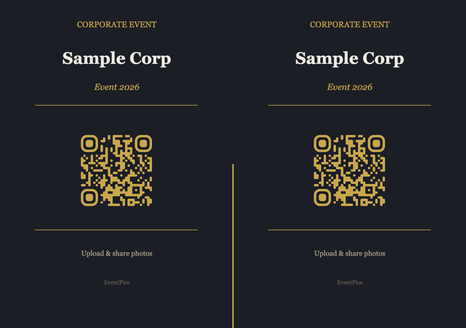Corporate QR Code Display Template – Modern A5 Landscape