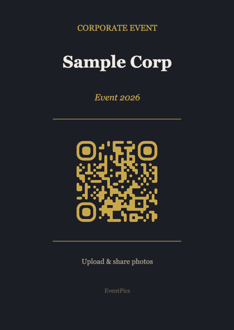 Corporate QR Code Display Template – Modern A6 Portrait