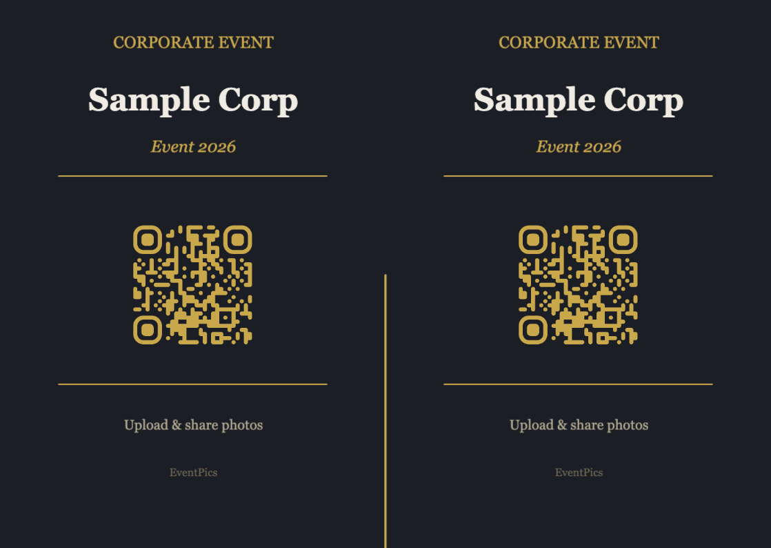 Corporate QR Code Display Template – Modern A6 Landscape