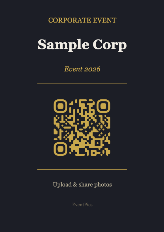 Corporate QR Code Display Template – Modern A7 Portrait