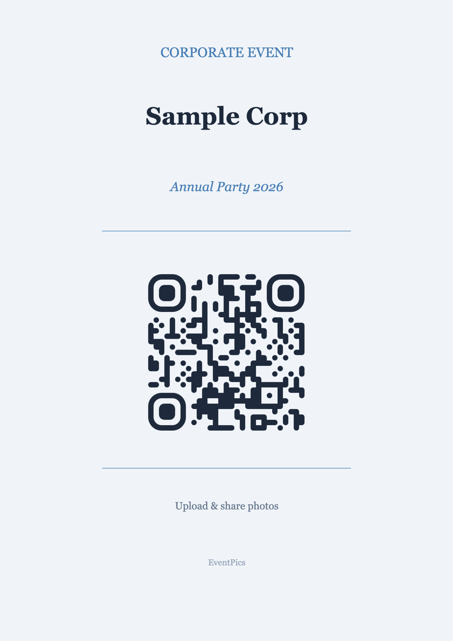 Corporate QR Code Display Template – Professional A4 Portrait