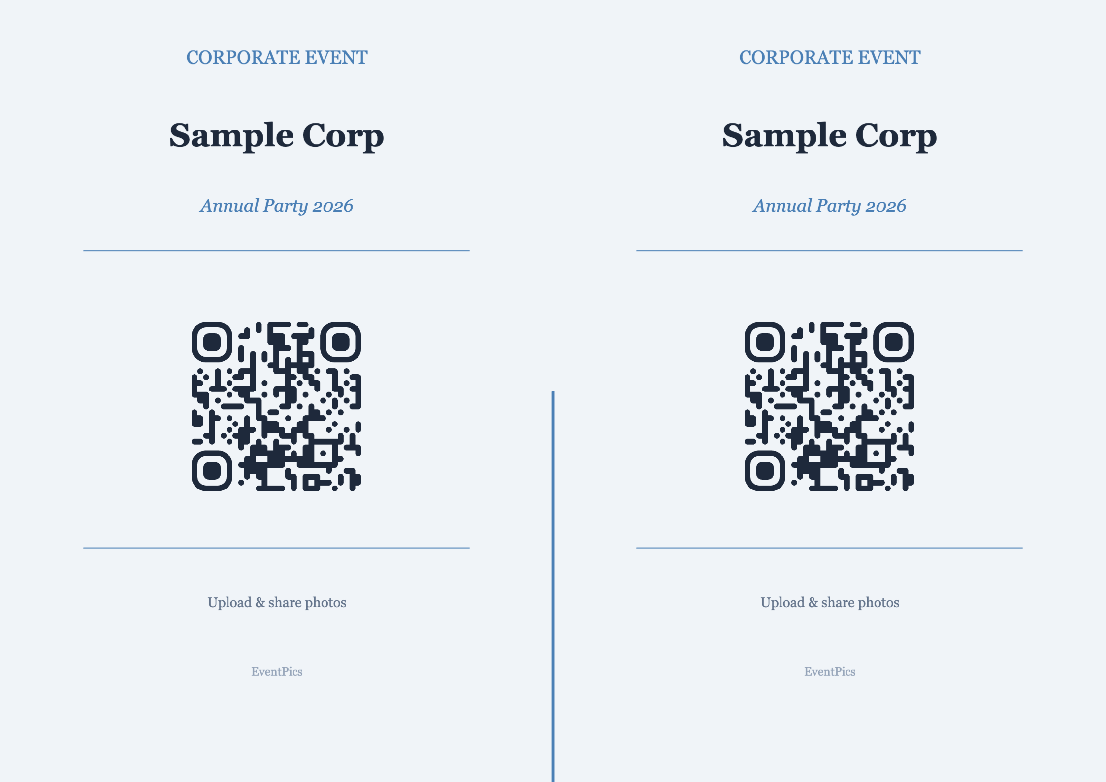Corporate QR Code Display Template – Professional A4 Landscape