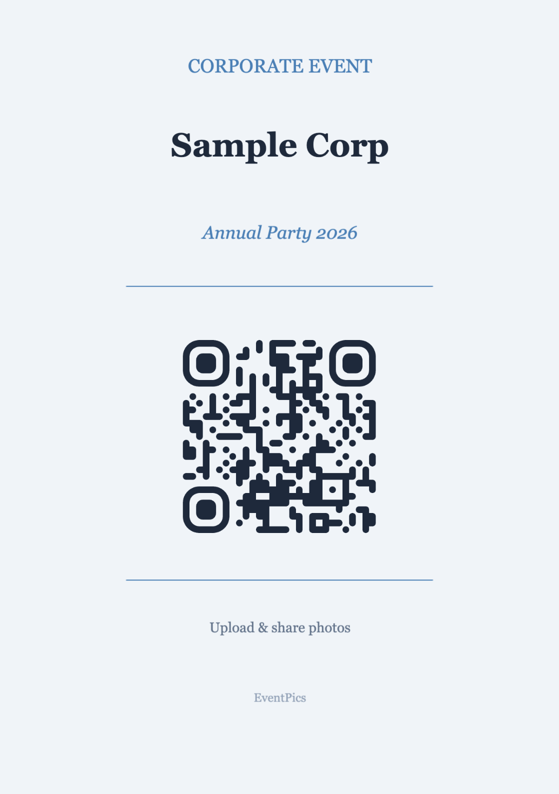 Corporate QR Code Display Template – Professional A5 Portrait