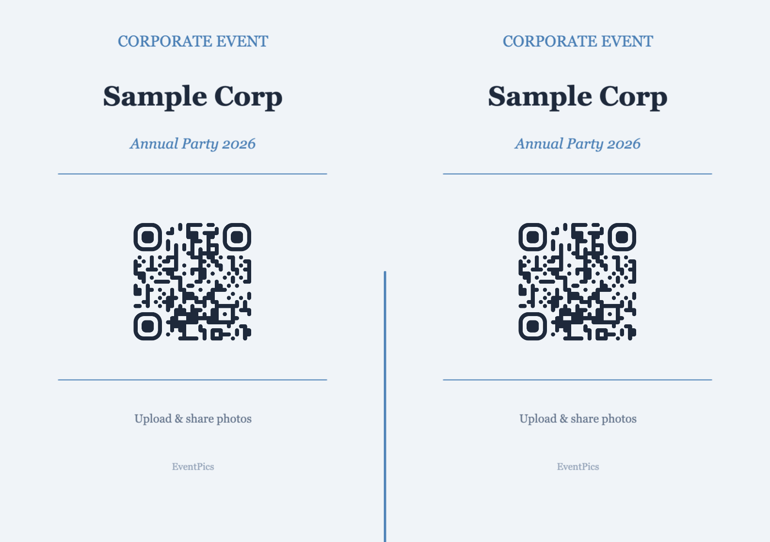 Corporate QR Code Display Template – Professional A5 Landscape