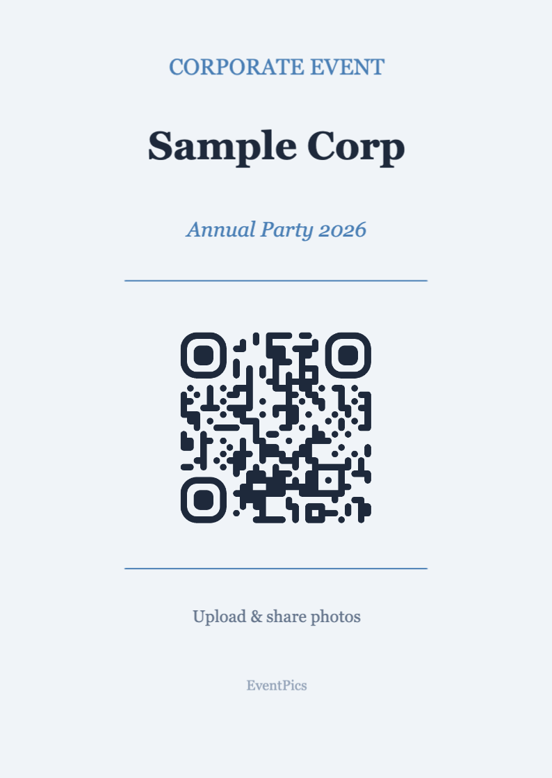 Corporate QR Code Display Template – Professional A6 Portrait