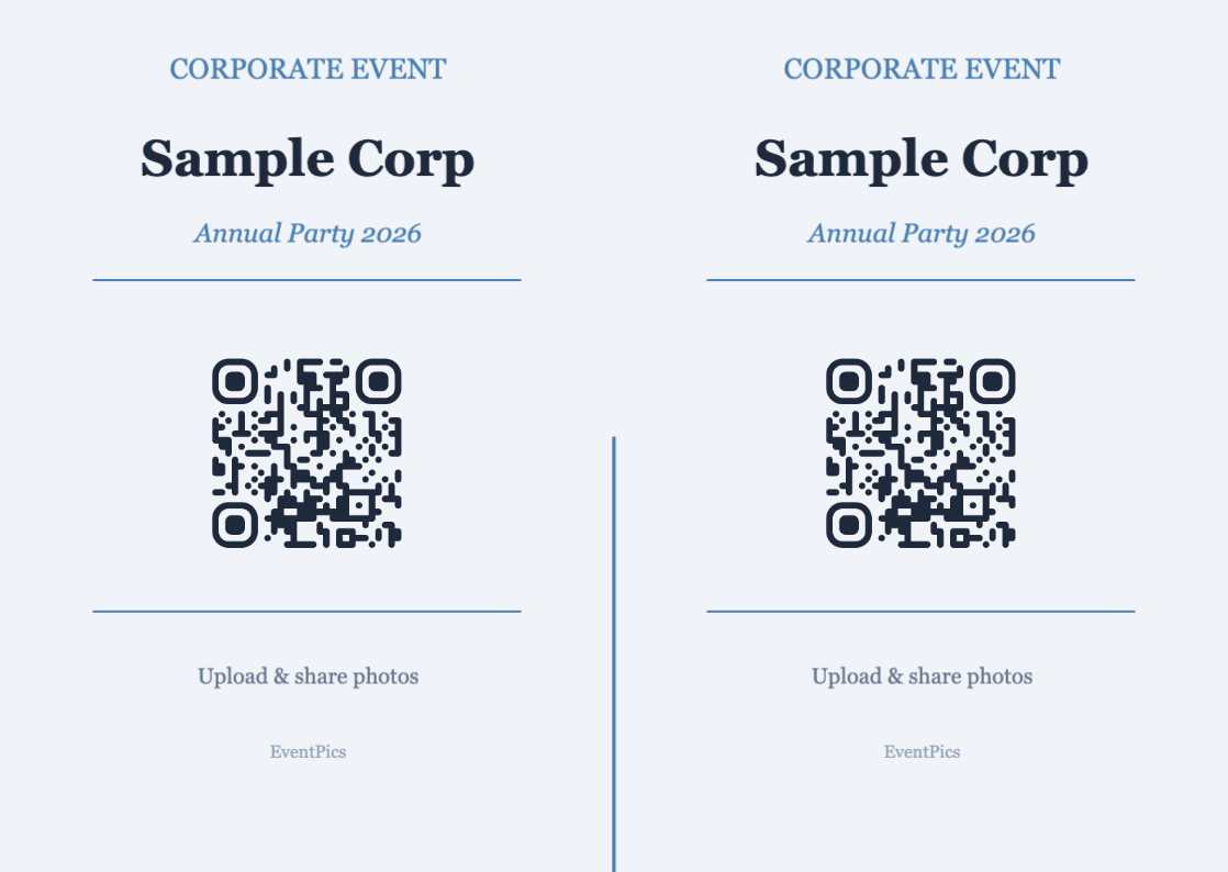 Corporate QR Code Display Template – Professional A6 Landscape