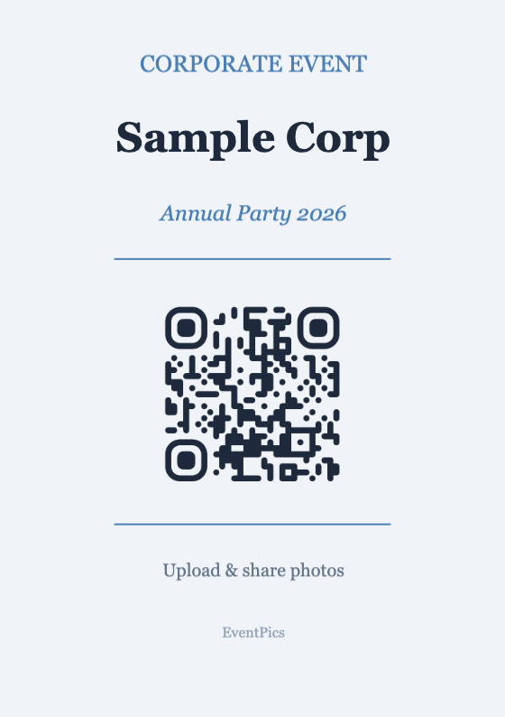 Corporate QR Code Display Template – Professional A7 Portrait