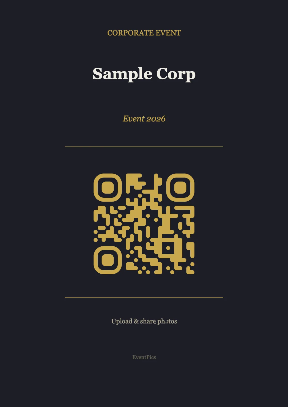 Corporate QR code table sign template, Modern A4 portrait