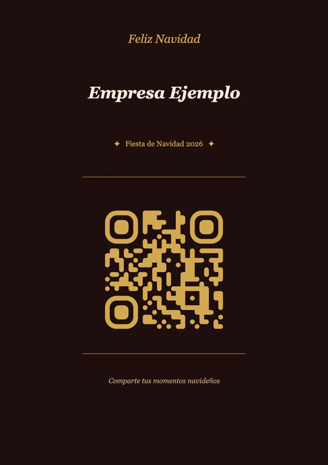 Plantilla de tarjeta de mesa con código QR para Navidad, Elegante A4 vertical