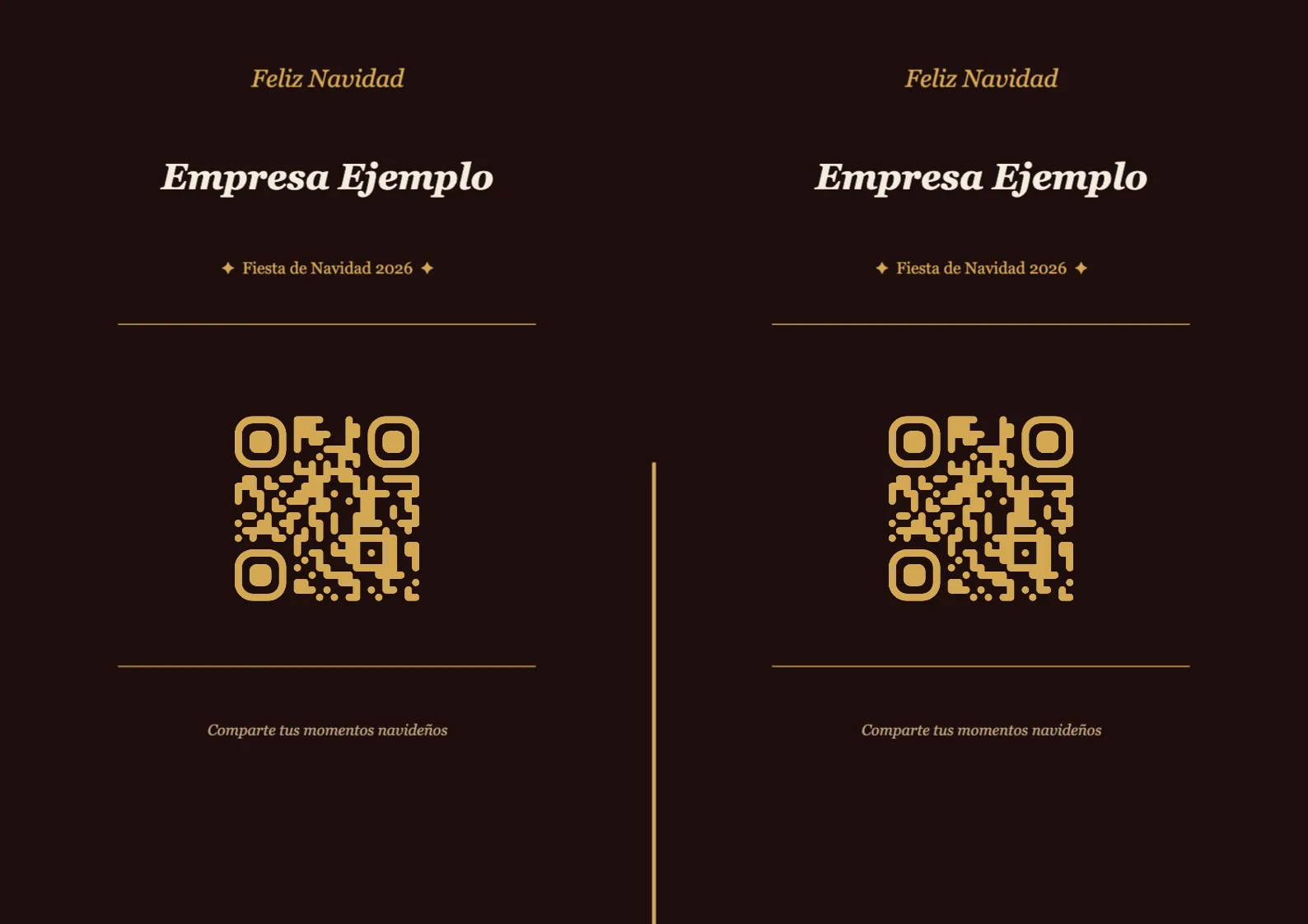 Plantilla de tarjeta de mesa con código QR para Navidad, Elegante A4 horizontal para plegar