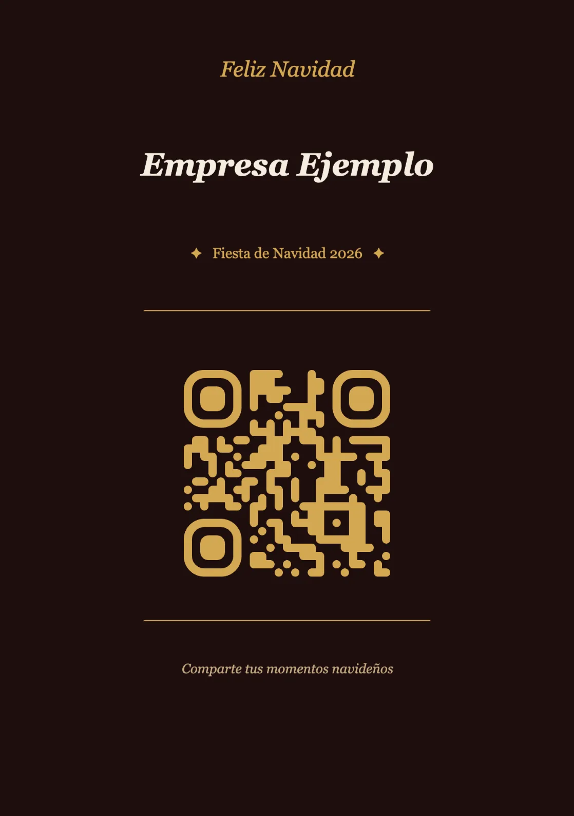Plantilla de tarjeta de mesa con código QR para Navidad, Elegante A5 vertical