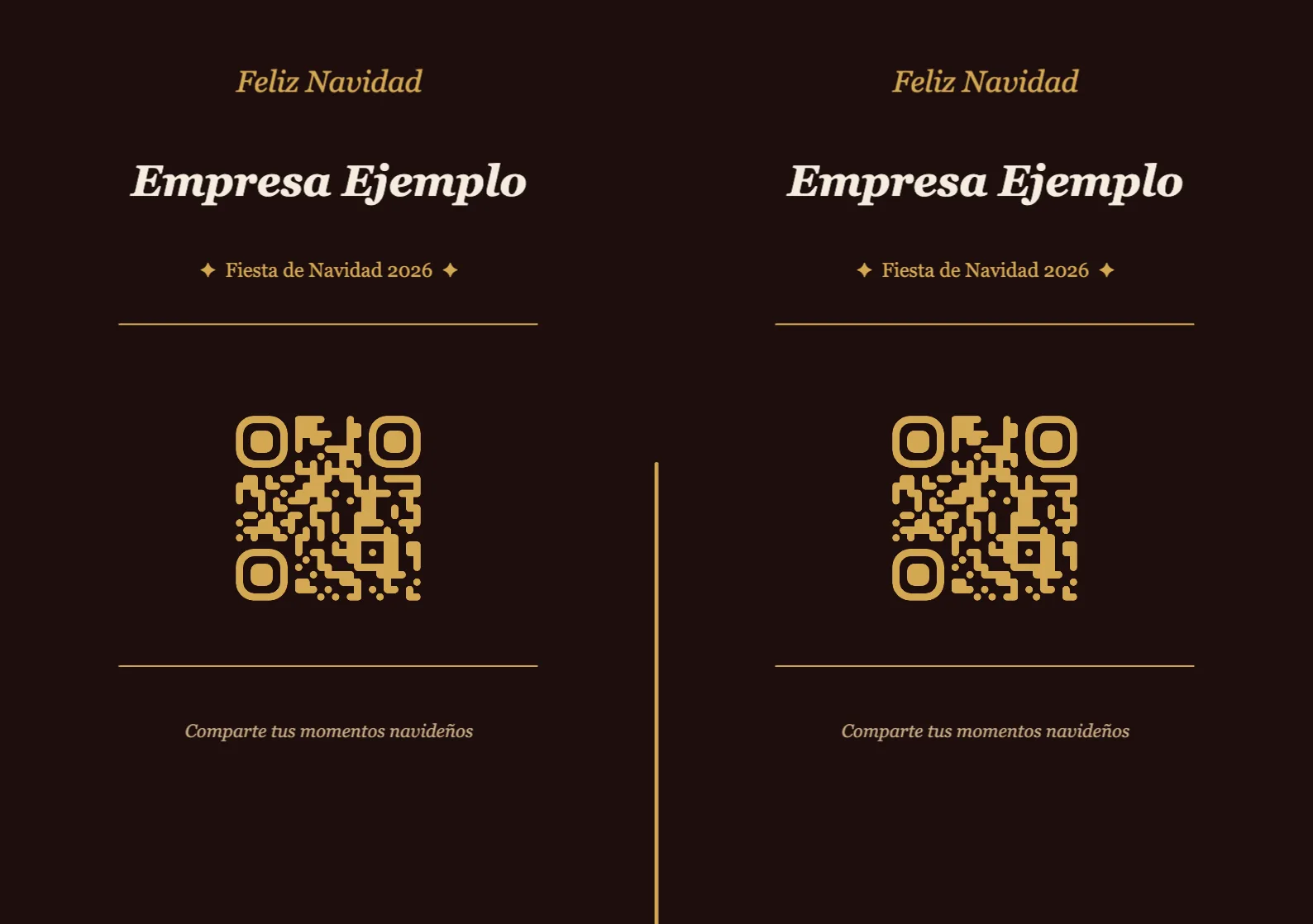 Plantilla de tarjeta de mesa con código QR para Navidad, Elegante A5 horizontal para plegar