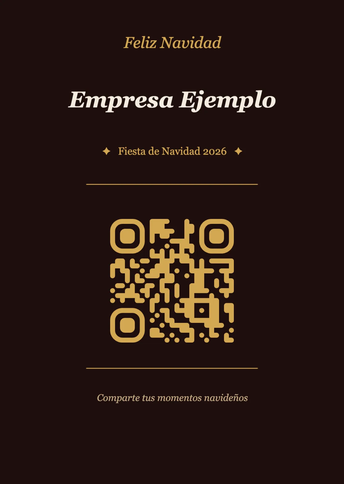 Plantilla de tarjeta de mesa con código QR para Navidad, Elegante A6 vertical