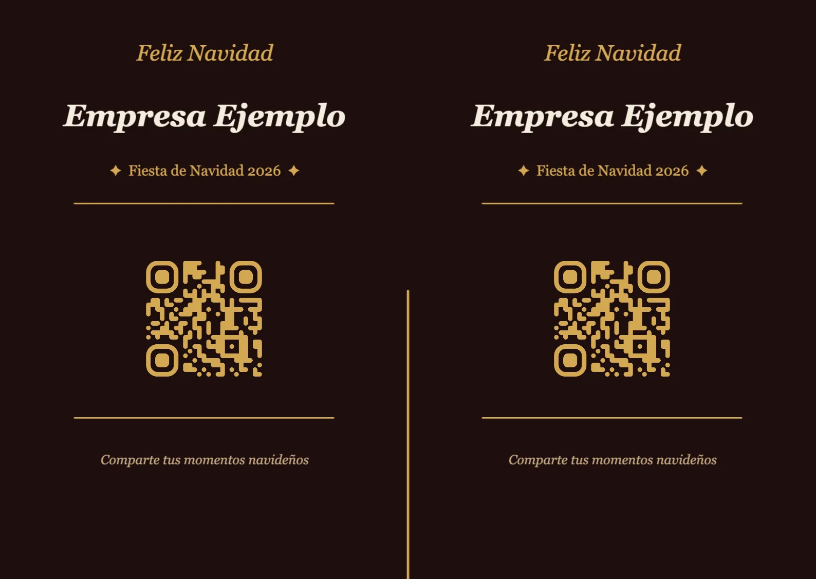 Plantilla de tarjeta de mesa con código QR para Navidad, Elegante A6 horizontal para plegar