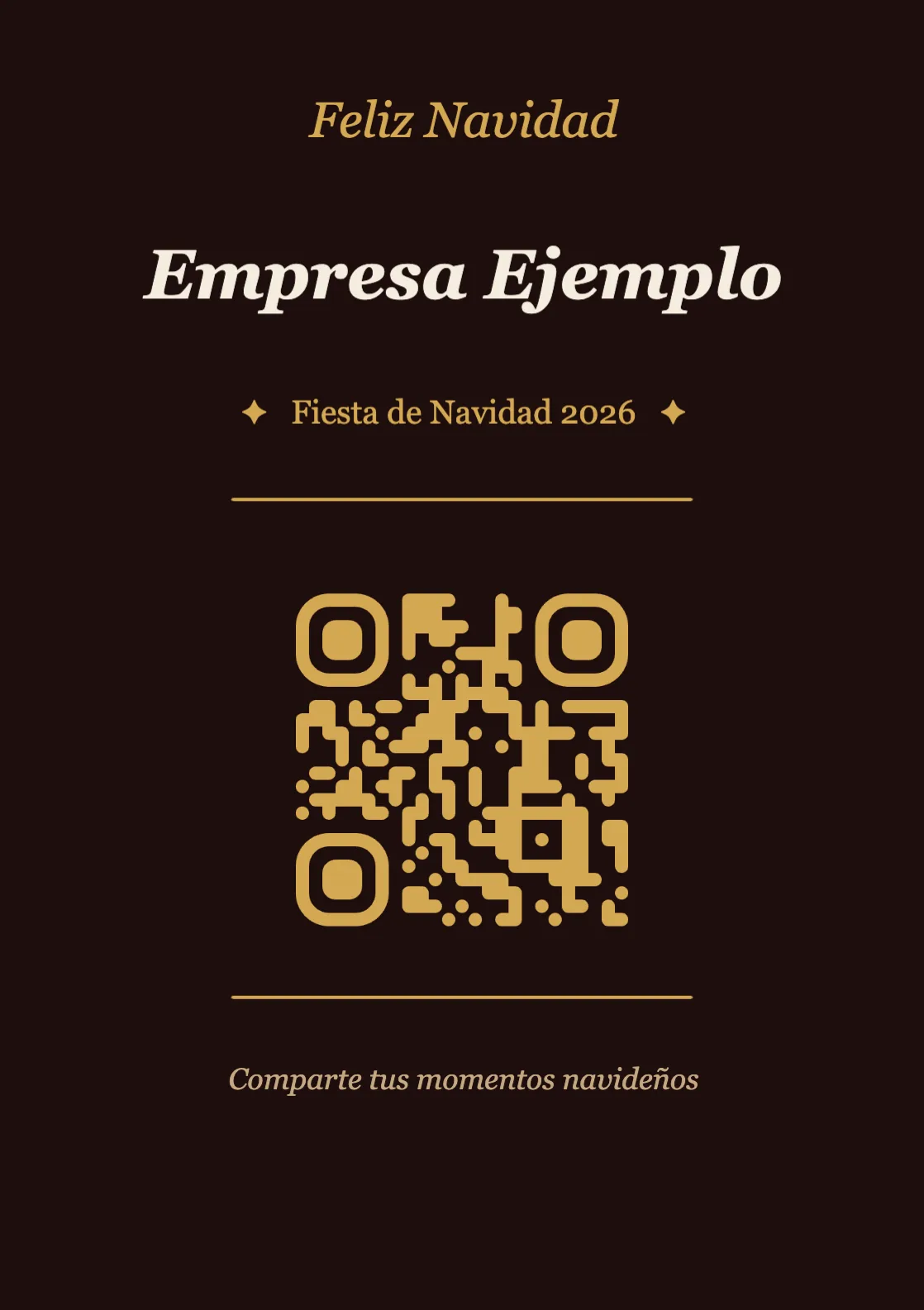 Plantilla de tarjeta de mesa con código QR para Navidad, Elegante A7 vertical