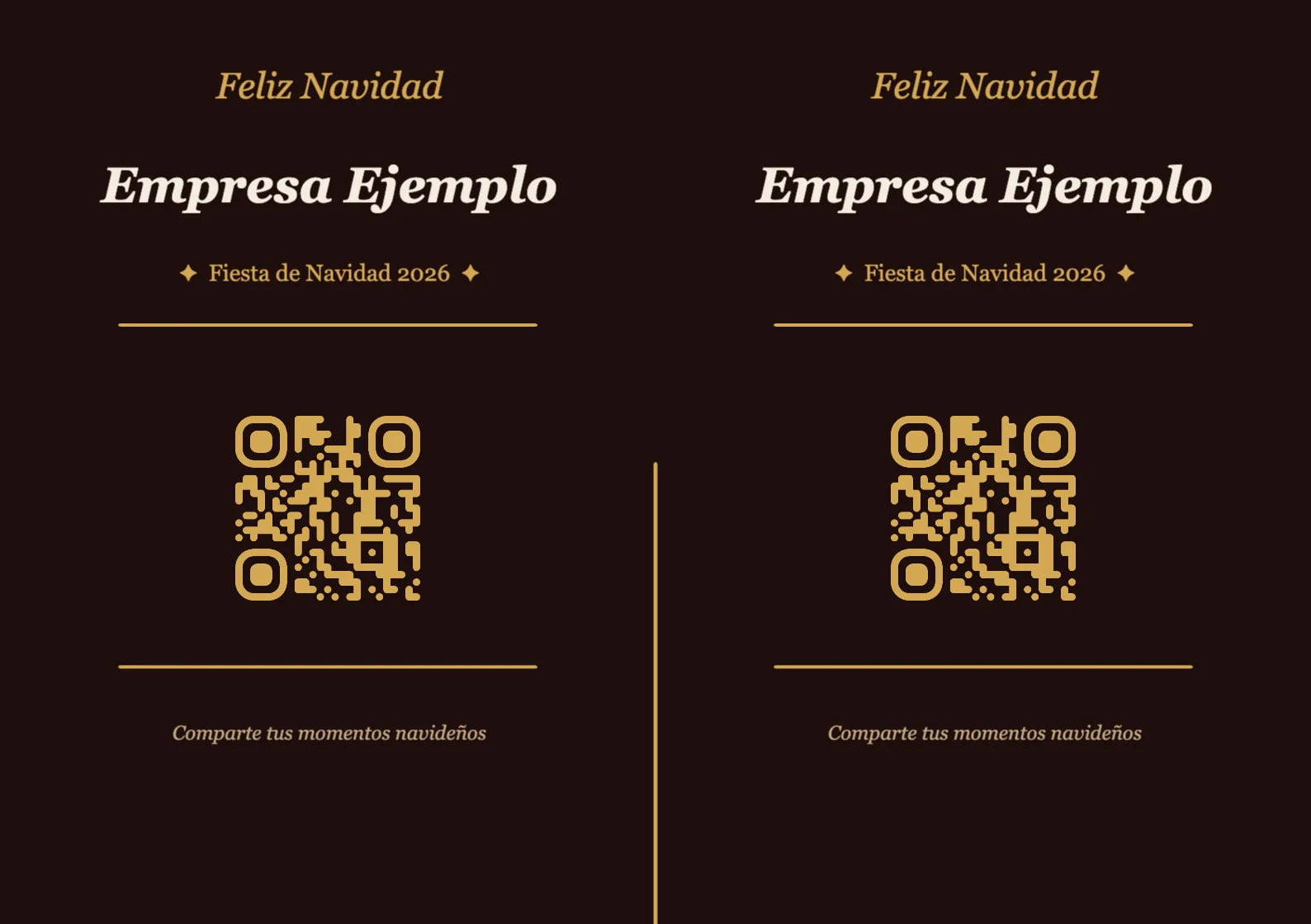 Plantilla de tarjeta de mesa con código QR para Navidad, Elegante A7 horizontal para plegar