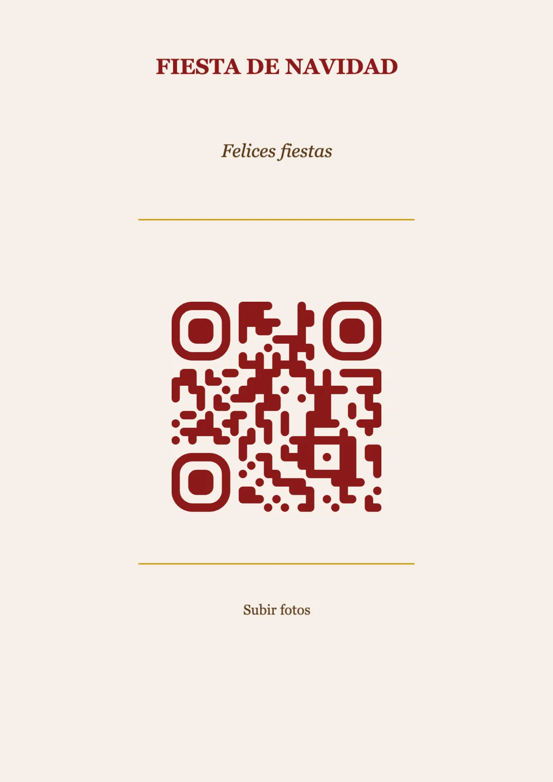 Plantilla de tarjeta de mesa con código QR para Navidad, Clásico A4 vertical