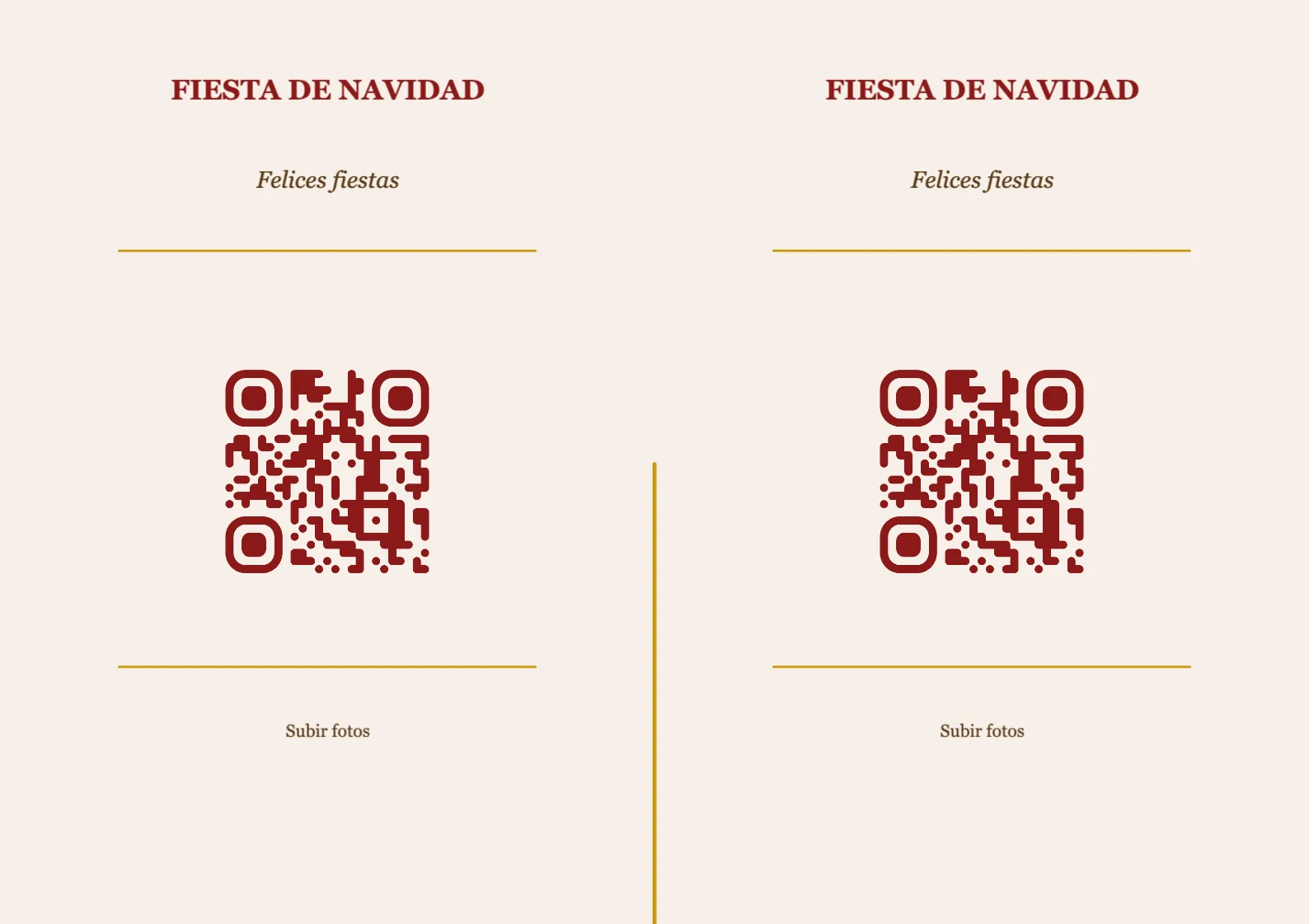 Plantilla de tarjeta de mesa con código QR para Navidad, Clásico A4 horizontal para plegar