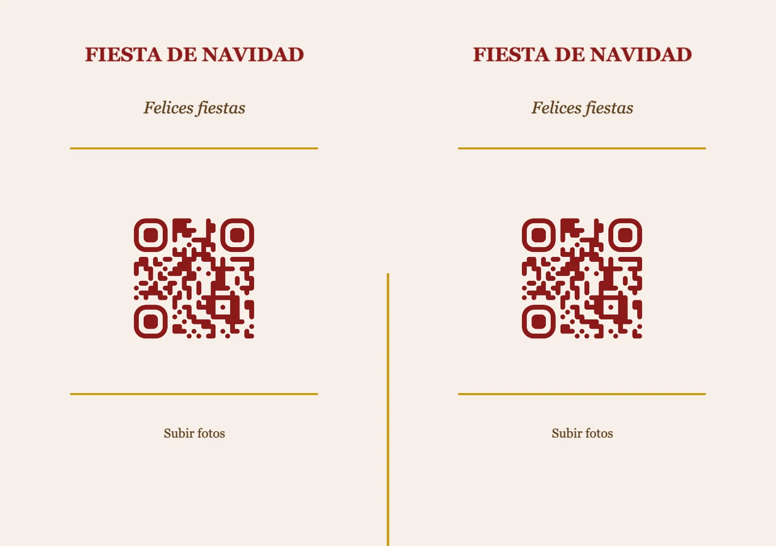 Plantilla de tarjeta de mesa con código QR para Navidad, Clásico A5 horizontal para plegar