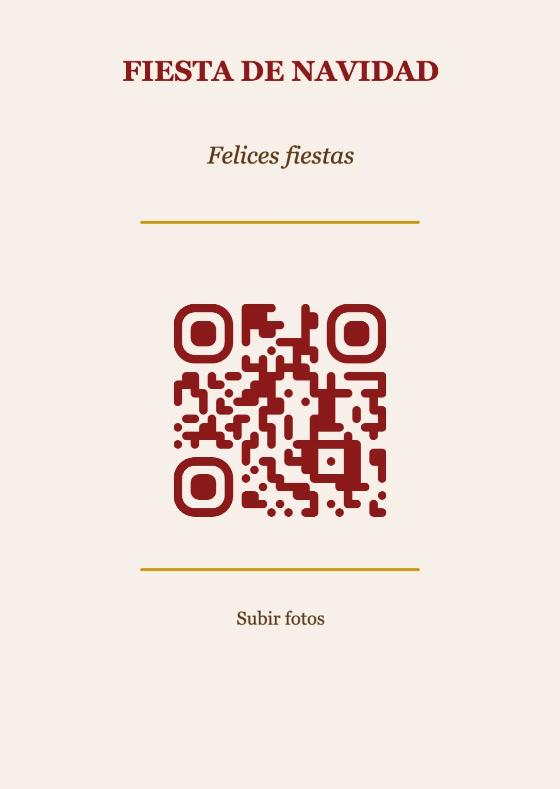 Plantilla de tarjeta de mesa con código QR para Navidad, Clásico A6 vertical