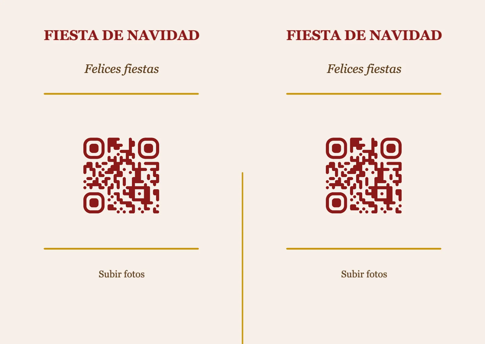 Plantilla de tarjeta de mesa con código QR para Navidad, Clásico A6 horizontal para plegar