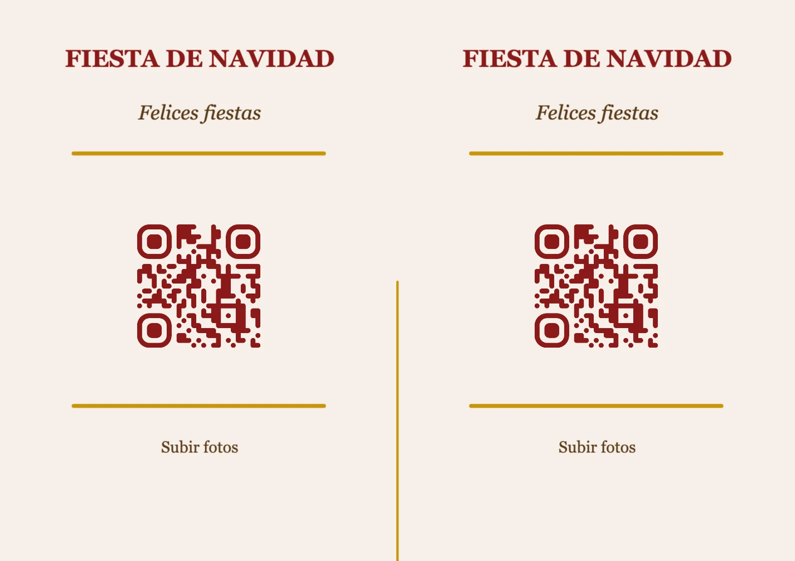 Plantilla de tarjeta de mesa con código QR para Navidad, Clásico A7 horizontal para plegar