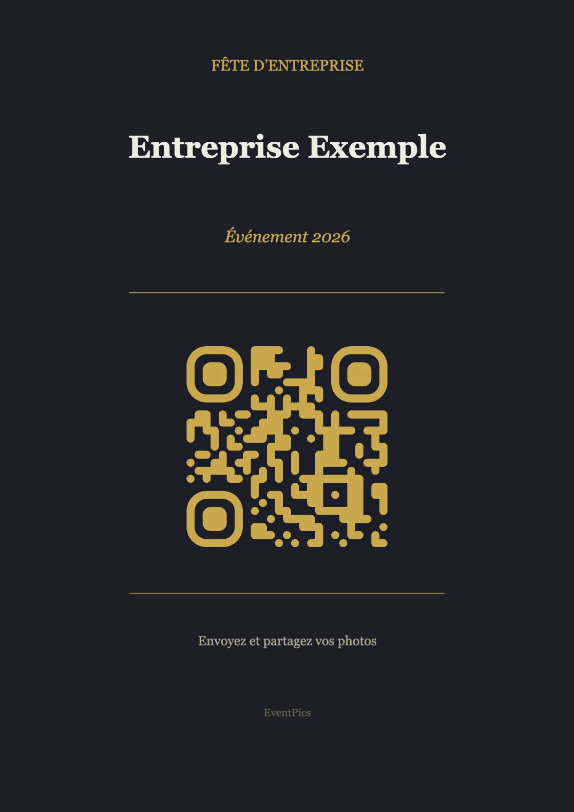 Modèle de chevalet avec QR code pour fête d’entreprise, Moderne A4 portrait