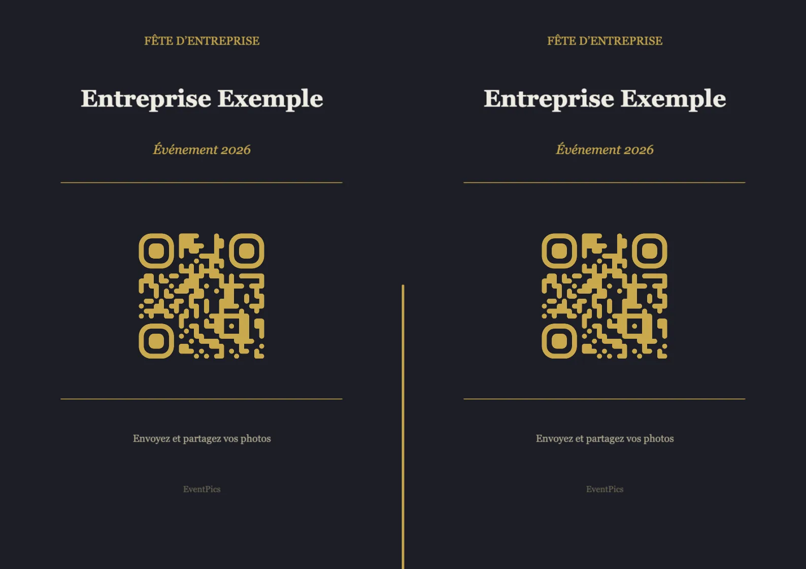 Modèle de chevalet avec QR code pour fête d’entreprise, Moderne A4 paysage à plier