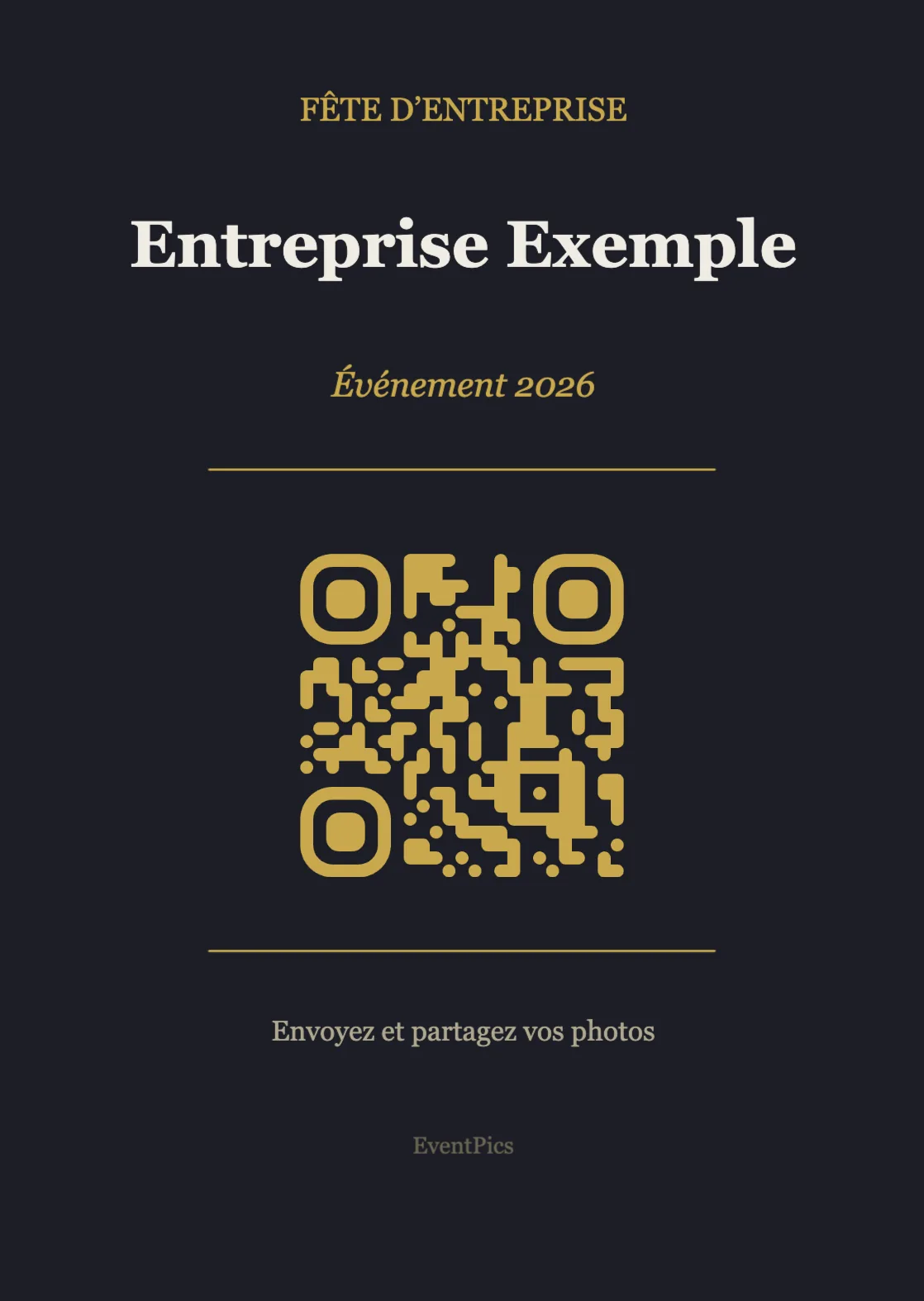 Modèle de chevalet avec QR code pour fête d’entreprise, Moderne A6 portrait