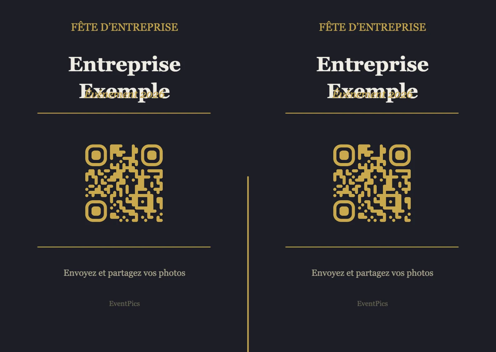 Modèle de chevalet avec QR code pour fête d’entreprise, Moderne A6 paysage à plier