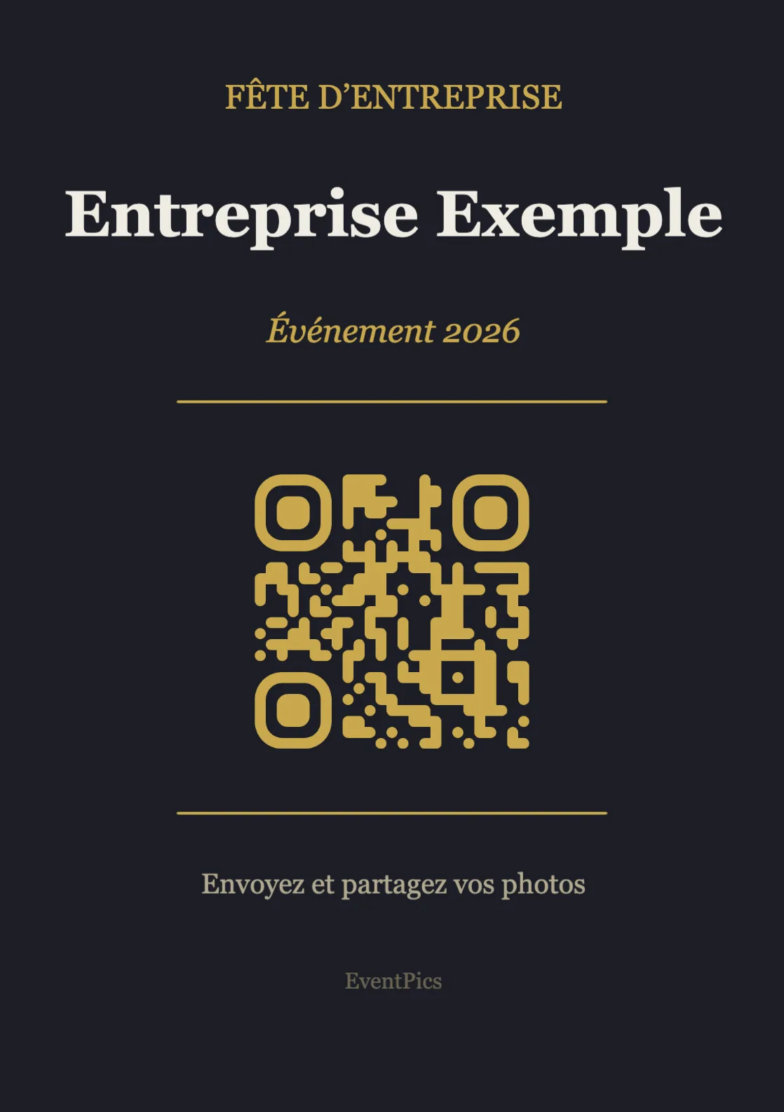 Modèle de chevalet avec QR code pour fête d’entreprise, Moderne A7 portrait