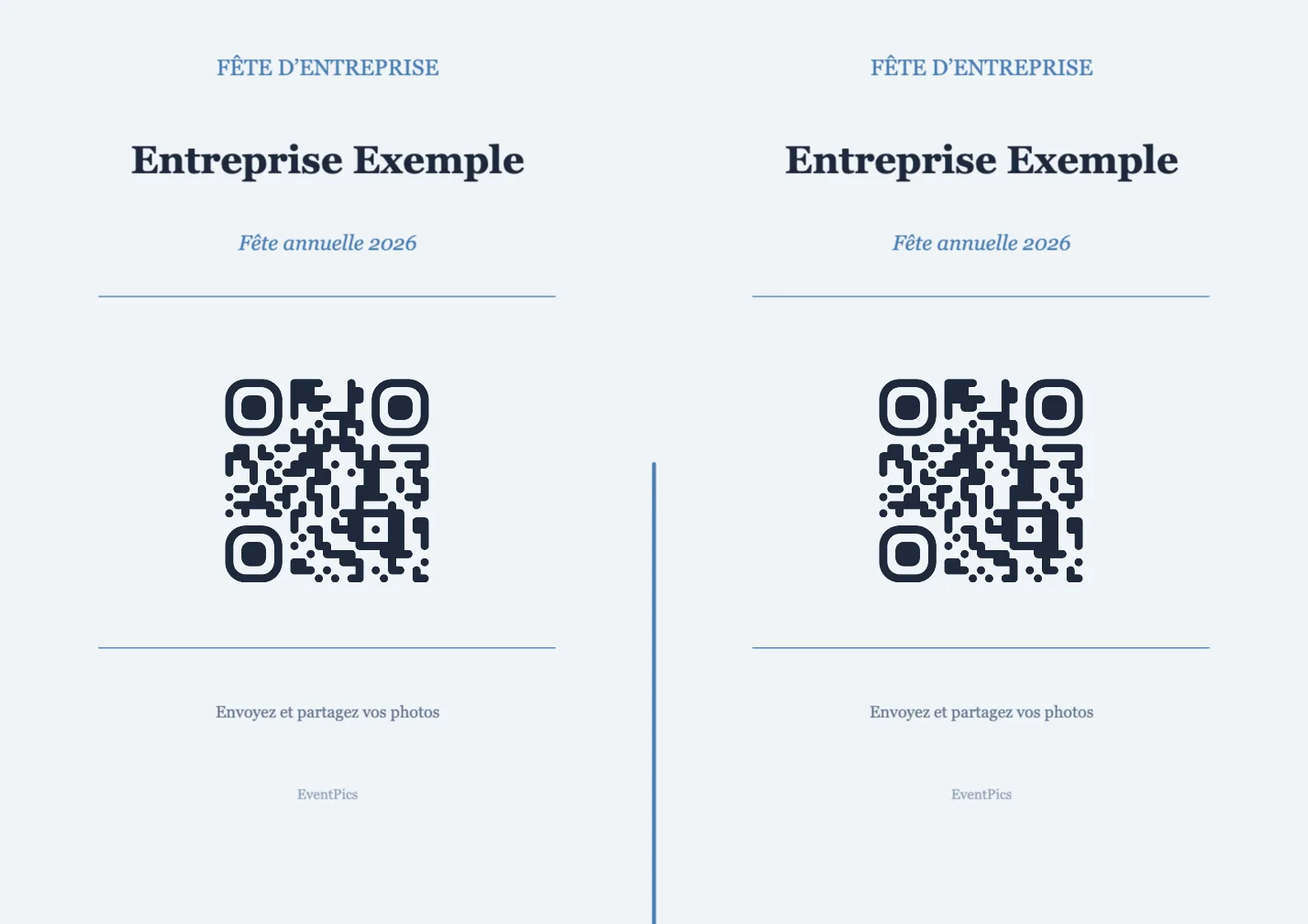 Modèle de chevalet avec QR code pour fête d’entreprise, Professionnel A4 paysage à plier
