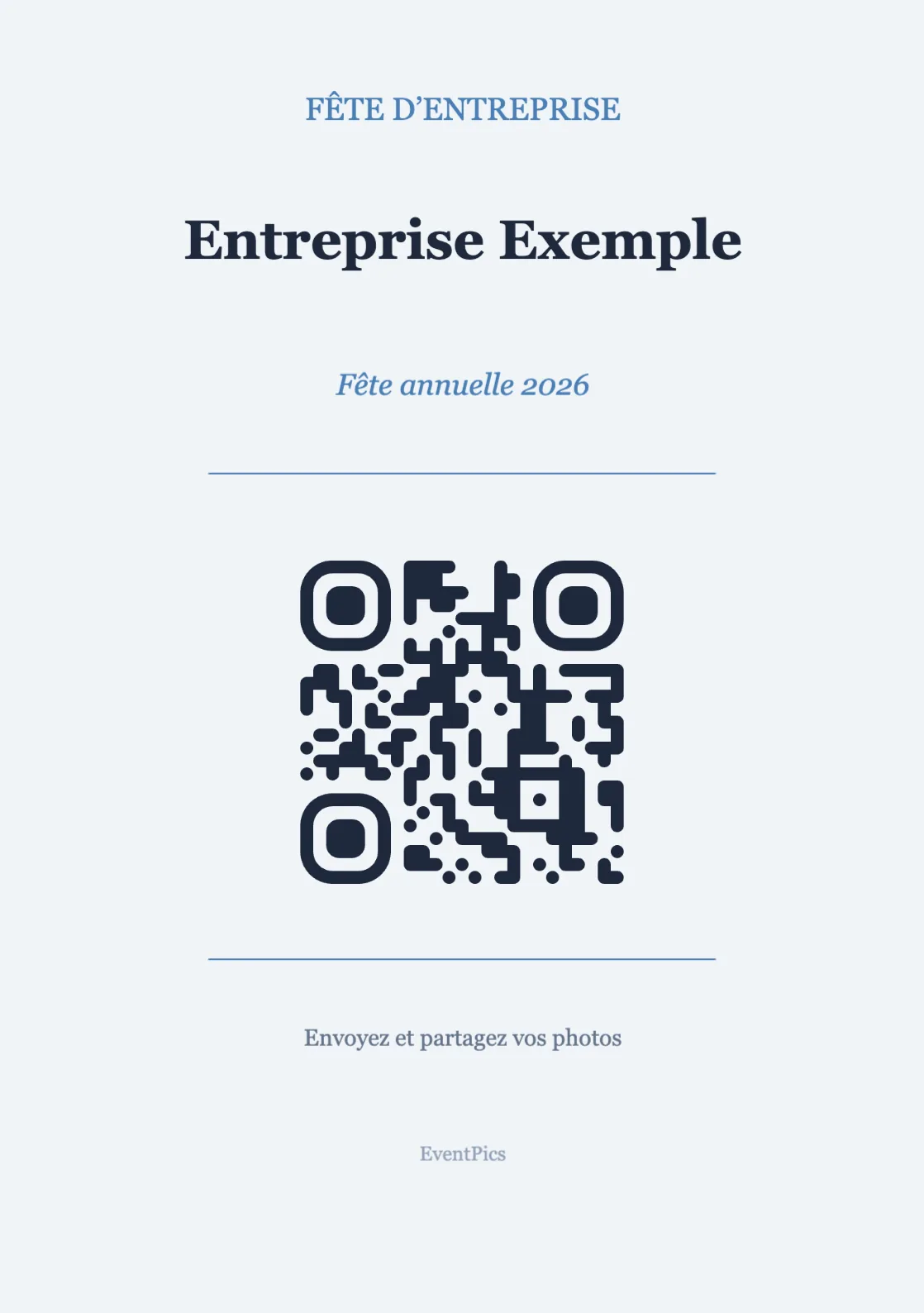 Modèle de chevalet avec QR code pour fête d’entreprise, Professionnel A5 portrait